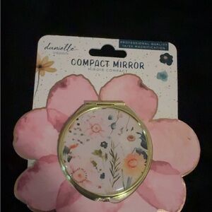 Danielle Creations Pink Floral Compact Mirror